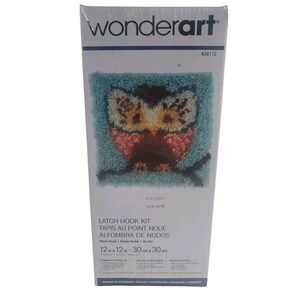 Wonderart Latch Hook Kit Hoot Hoot Owl 12x12 NIB Craft Rug Making 426112‎